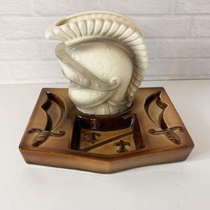 Vintage Shields 5th Ave Knights Helmet Ashtray Cigarette Holder Valet